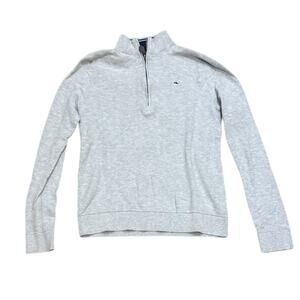 Vineyard Vines Gray Cotton Quarter-Zip Sweater - Size 16